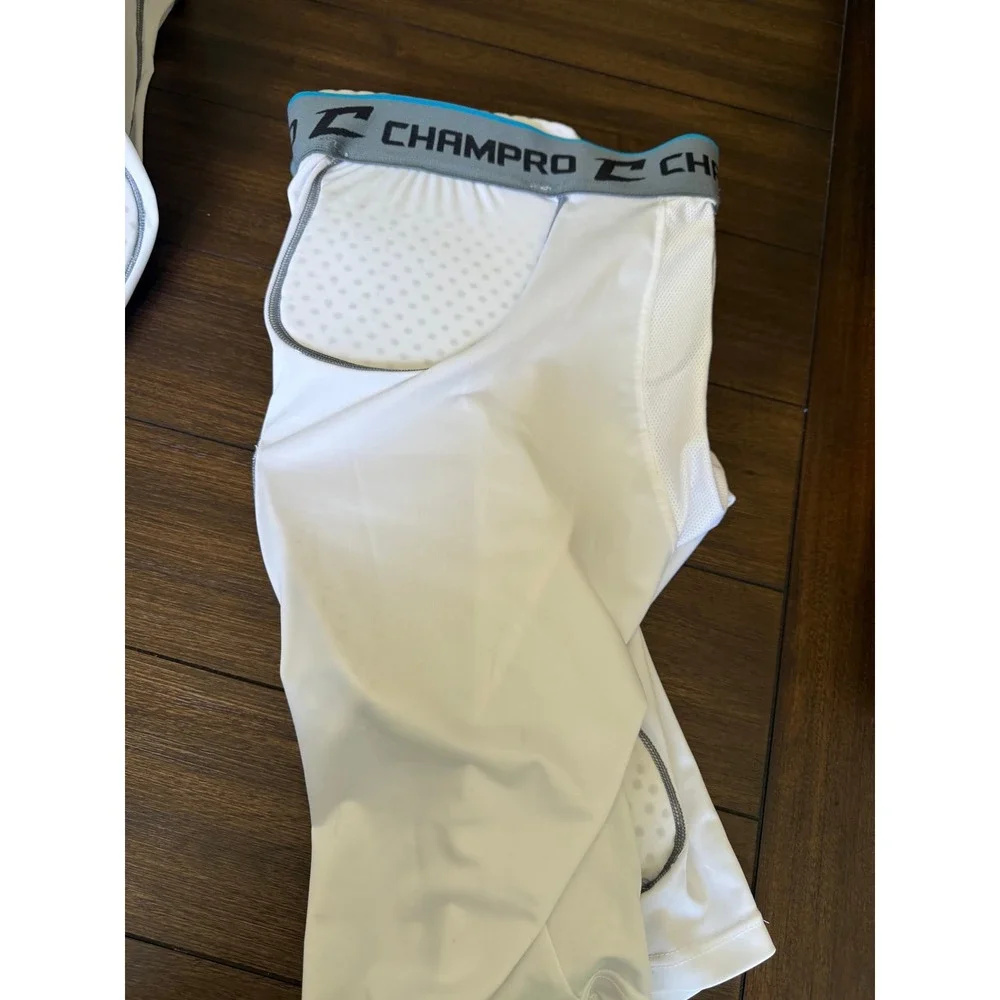 Champro Tri-Flex Football Padded Compression Pads Adult XL White 2 Pack